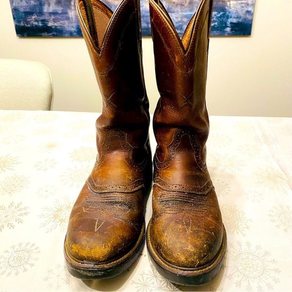 Barbed Wire Western Work Boots Slip Oil Resistant Square toe Men’s 10         WG - Picture 6 of 9